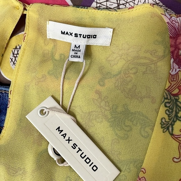 Max Studio Yellow Floral Sleeveless Blouse - Picture 4 of 6